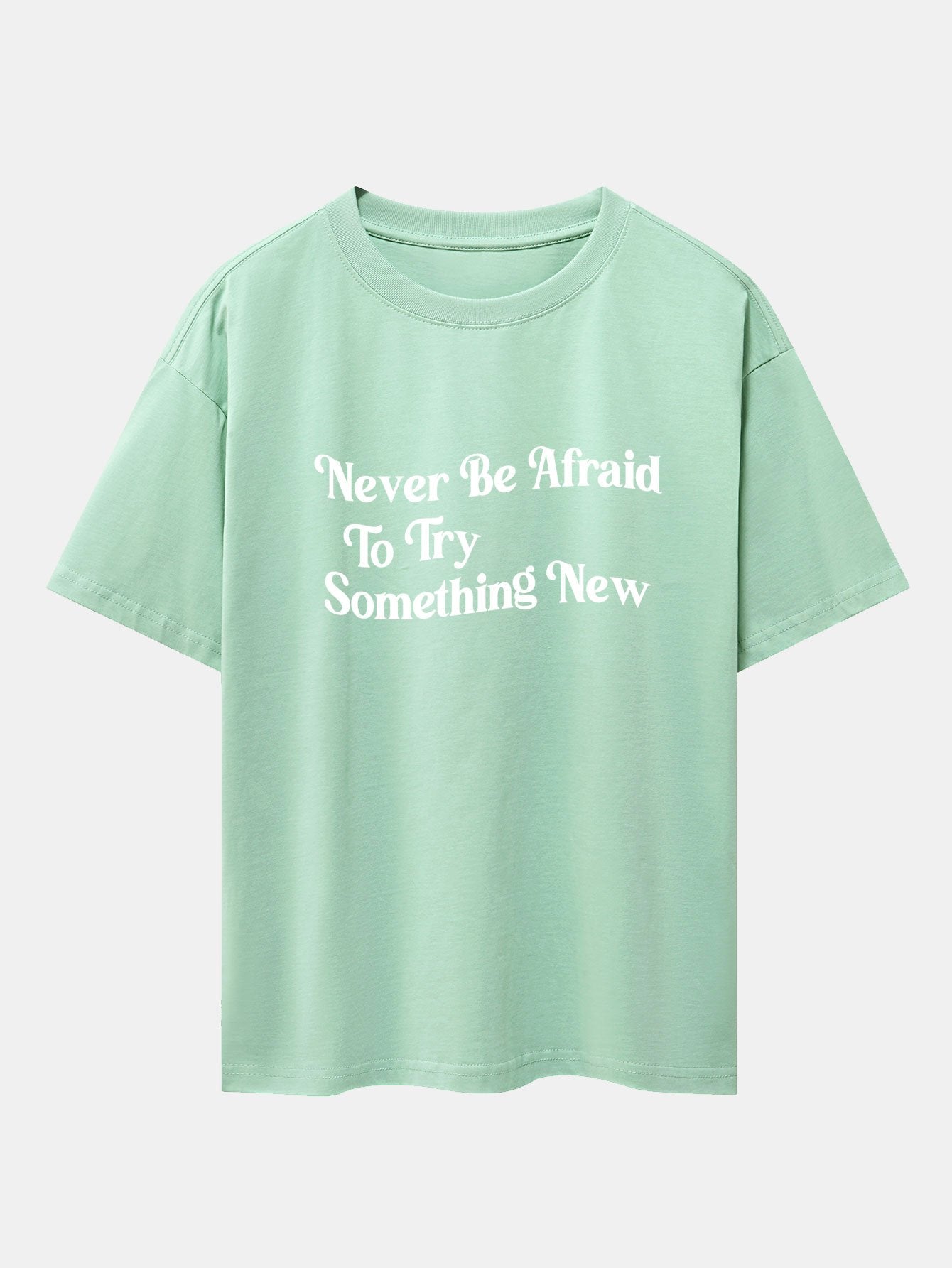 Slogan Print Drop Shoulder Oversize T-Shirt