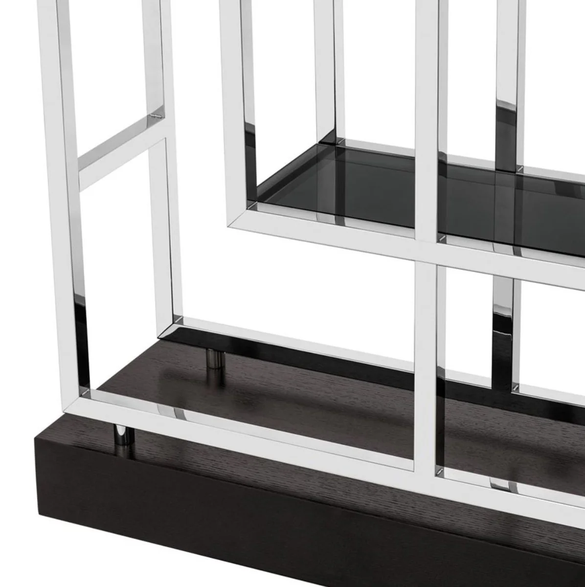 Casa Padrino Luxury Living Room Shelf Cabinet Silver / Black 108 x 29 x H. 240 cm - Luxury Furniture