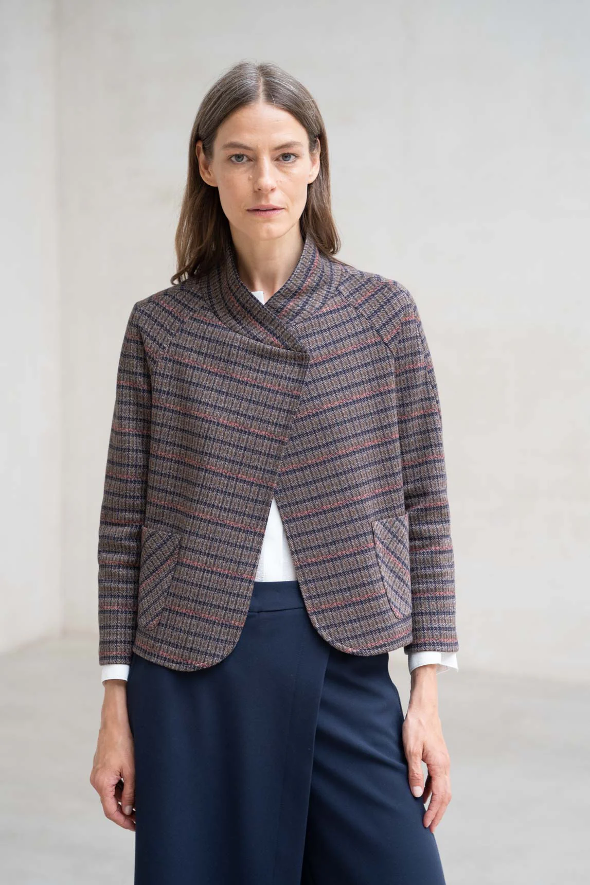 Rivera-spain Chaqueta Tarento cuadros burdeos