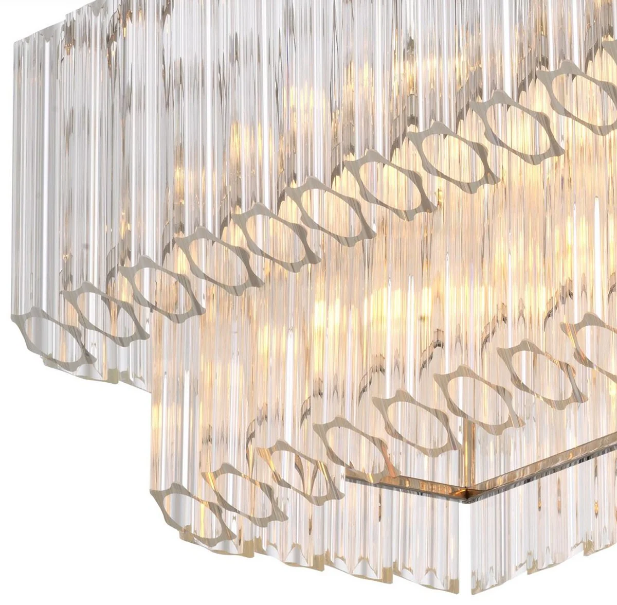 Casa Padrino araña de luces de lujo plata 148 x 47 x A. 44 cm - Lámpara de araña de hotel y restaurante de lujo - Calidad de Lujo