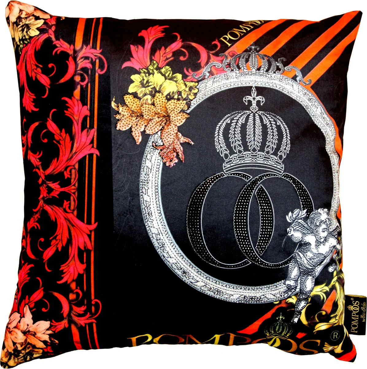 Coj¨ªn de dise?o Harald Gl??ckler Pomp??s de Casa Padrino con diamantes de imitaci¨®n Rojo / Negro - Colecci¨®n de arte -