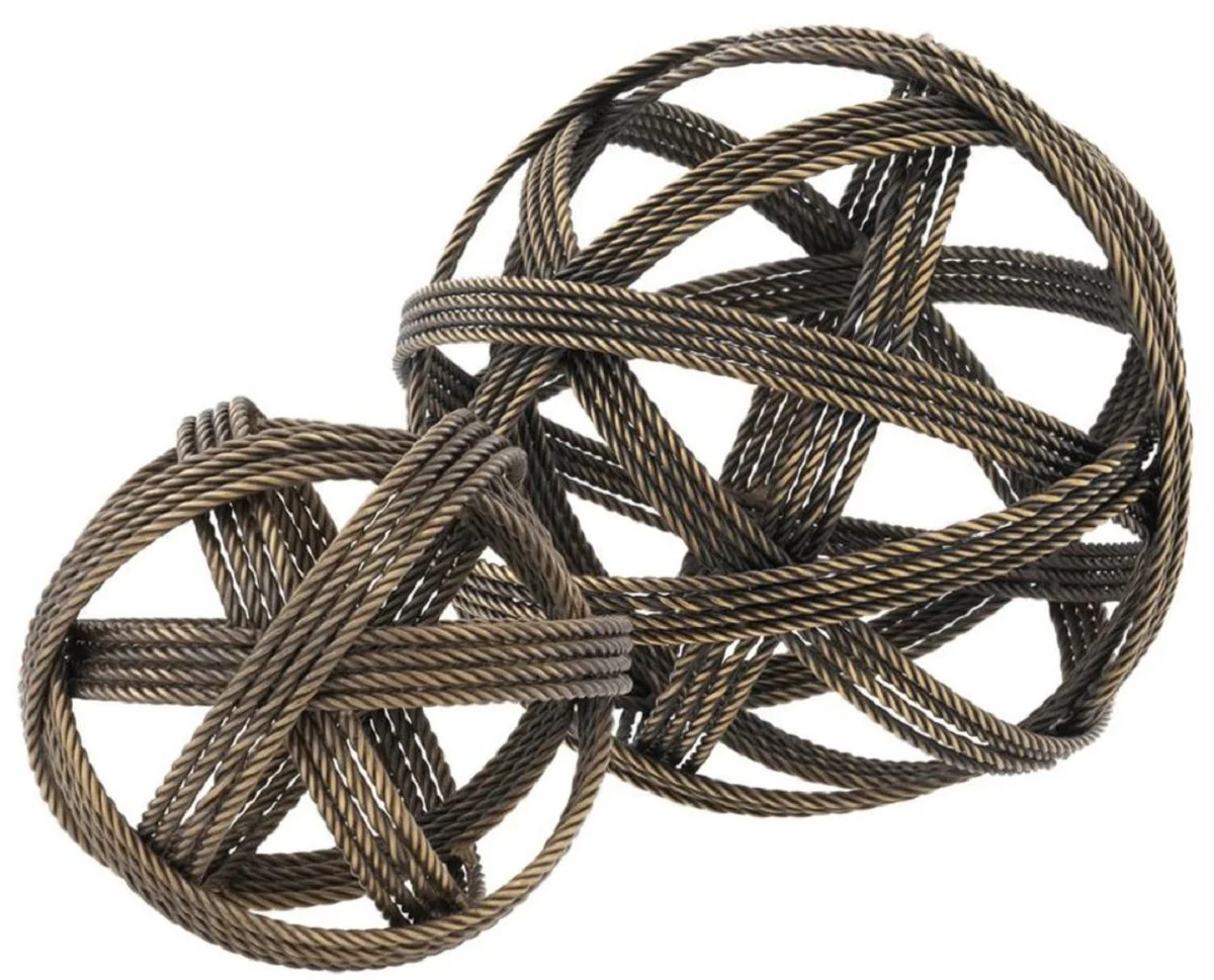 Casa Padrino bolas de acero inoxidable de diseñador latón vintage - Decoración de Escritorio de Lujo