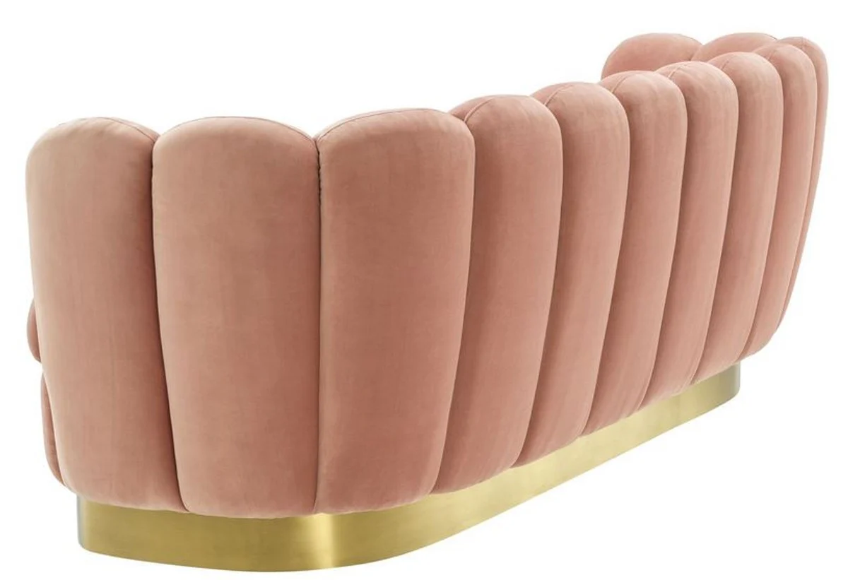 Casa Padrino sof¨¢ de terciopelo de lujo color de la piel / lat¨®n 225 x 90 x H. 80 cm - Sof¨¢ de Sal¨®n - Calidad de Lujo