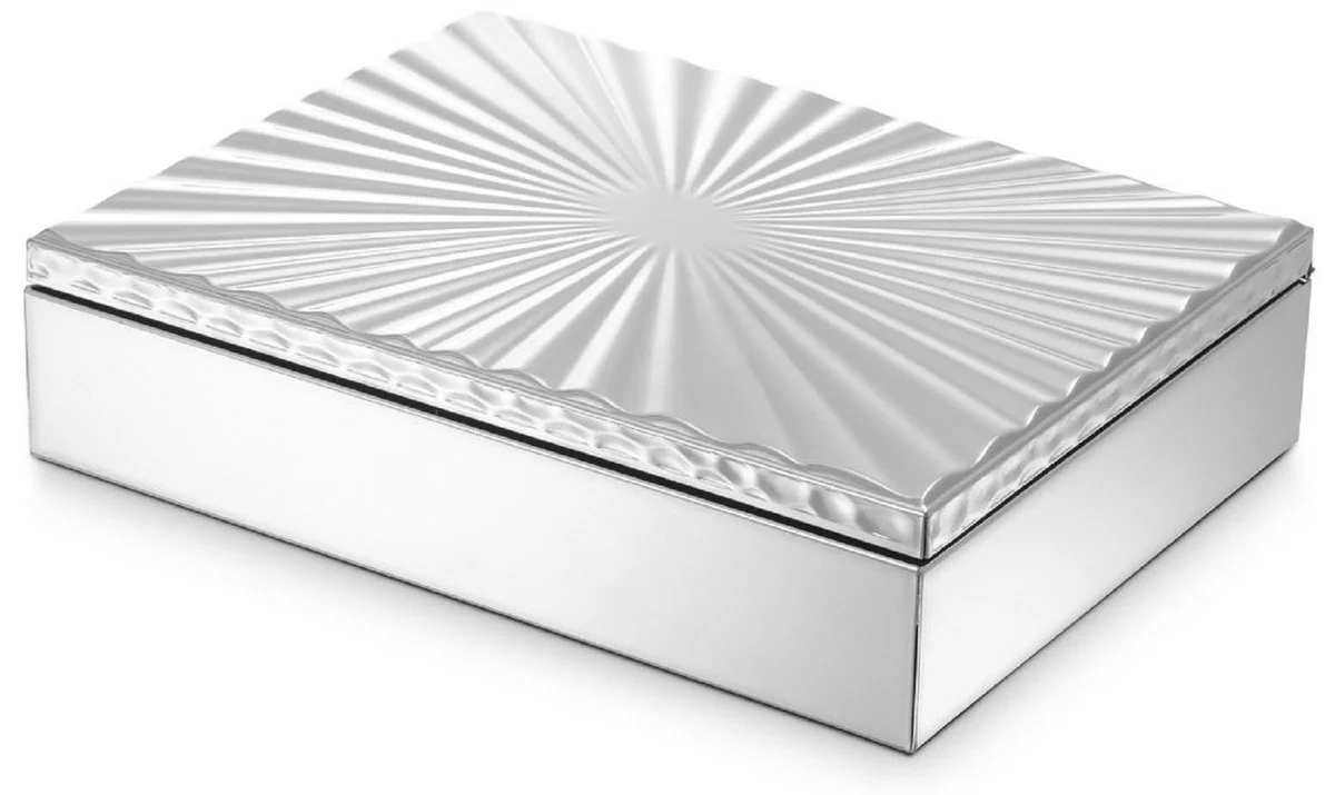 Casa Padrino caja de joya de lujo plata 20 x 15 x A. 5 cm - Caja de Almacenamiento - Accesorios Decorativos - Calidad de Lujo