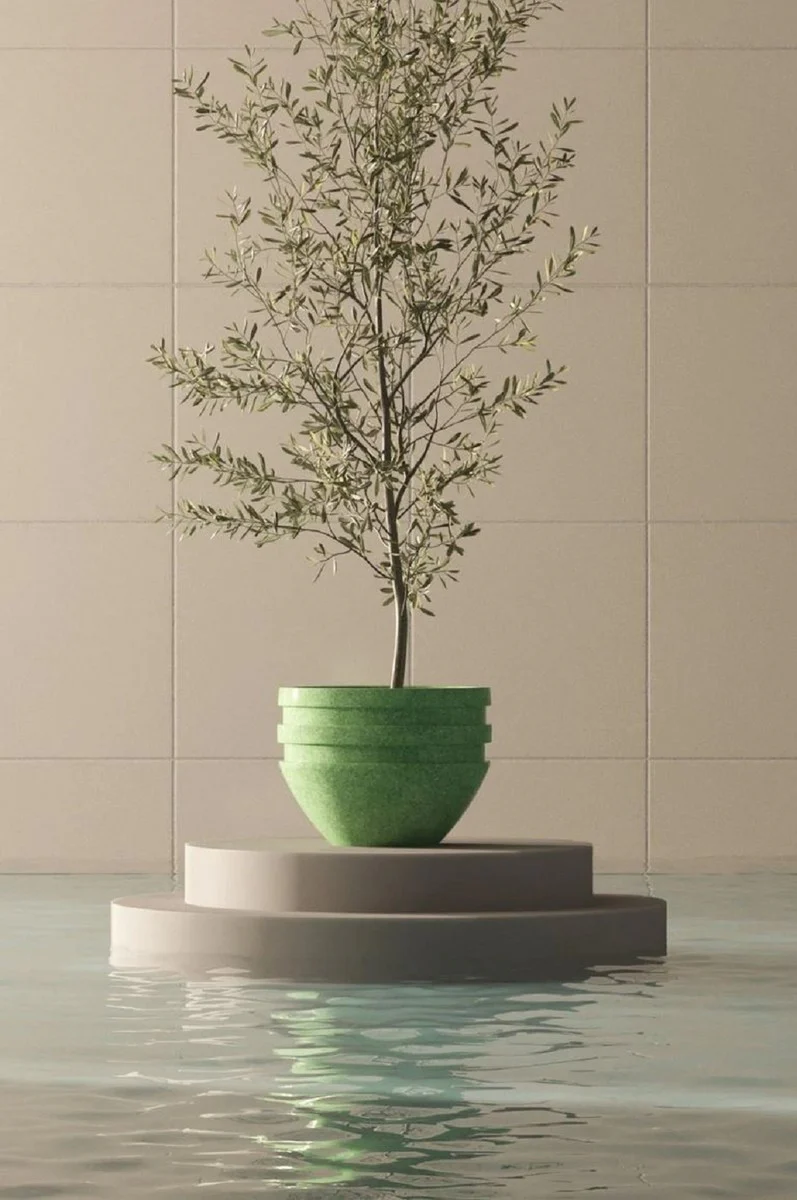 Casa Padrino maceta de hormig¨®n de lujo verde ? 80 x A. 60 cm - Maceta decorativa de sal¨®n y jard¨ªn