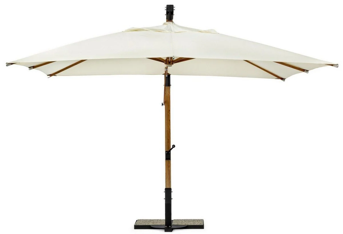 Casa Padrino sombrilla sem¨¢foro de lujo con soporte marr¨®n / negro / crema 400 x 300 x A. 320 cm - Sombrilla de jard¨ªn - Sombrilla de patio - Sombrilla de balc¨®n - Accesorios de jard¨ªn