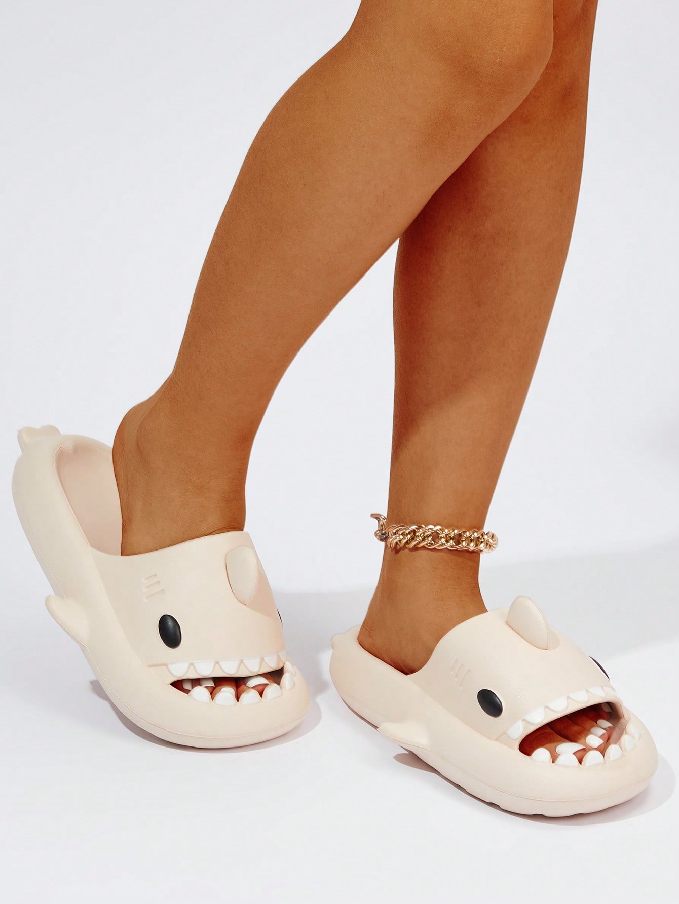 Women Shark Design Slides, Cute Summer EVA Single Band Slides