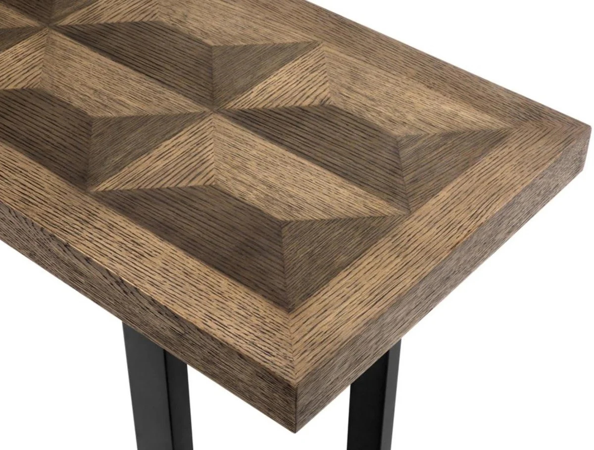 Casa Padrino consola marr¨®n / bronce 161 x 40 x H. 78 cm - Mesa de Sal¨®n de Lujo con Sobre de Roble