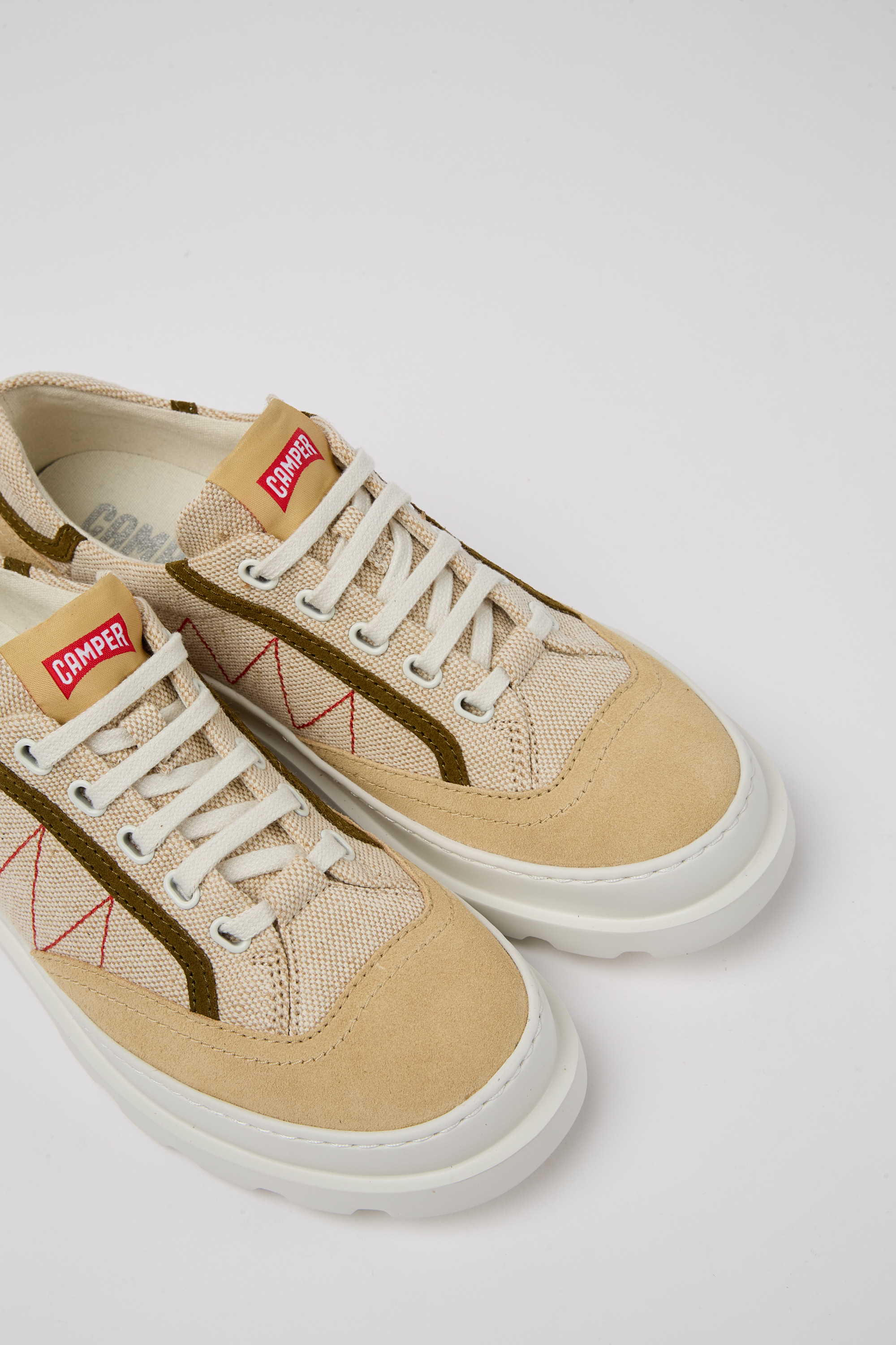 Brutus - Beige and green sneakers for women
