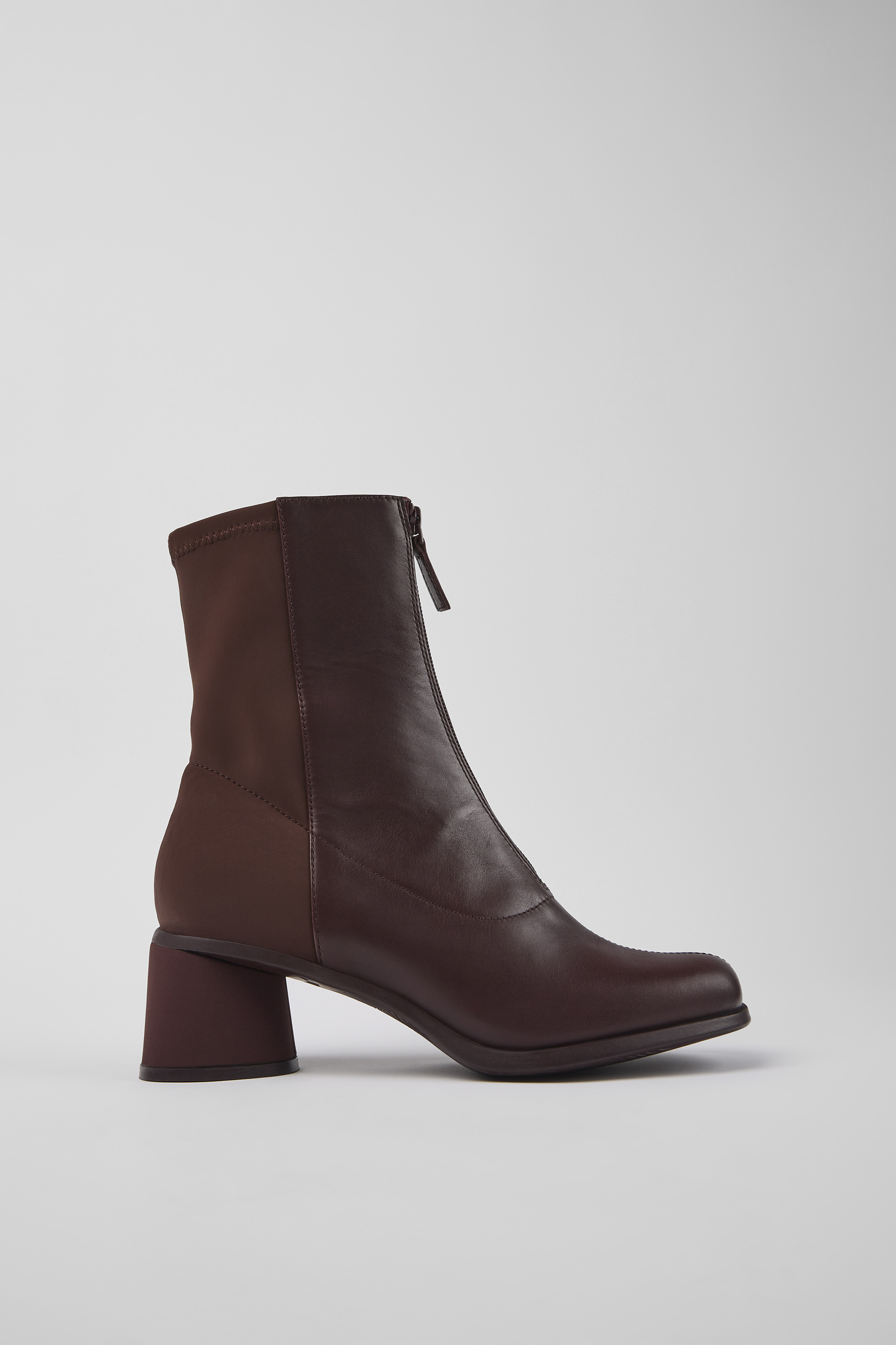 Kiara - Burgundy leather and recycled PET boots for women
