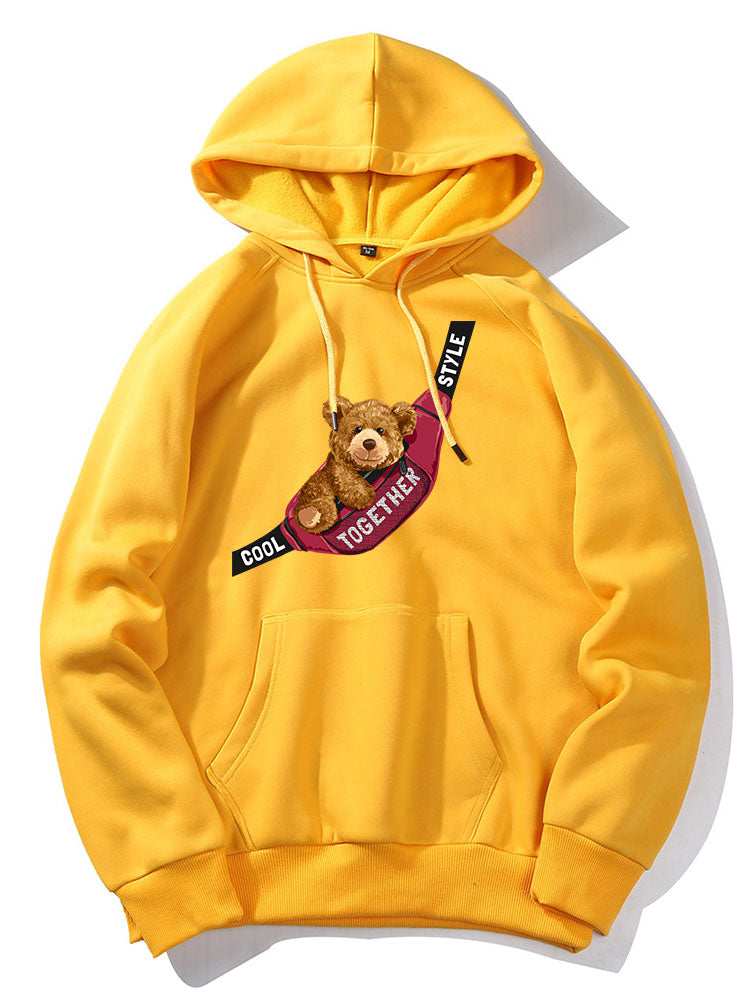 Shoulder Bag Bear Print Hoodie