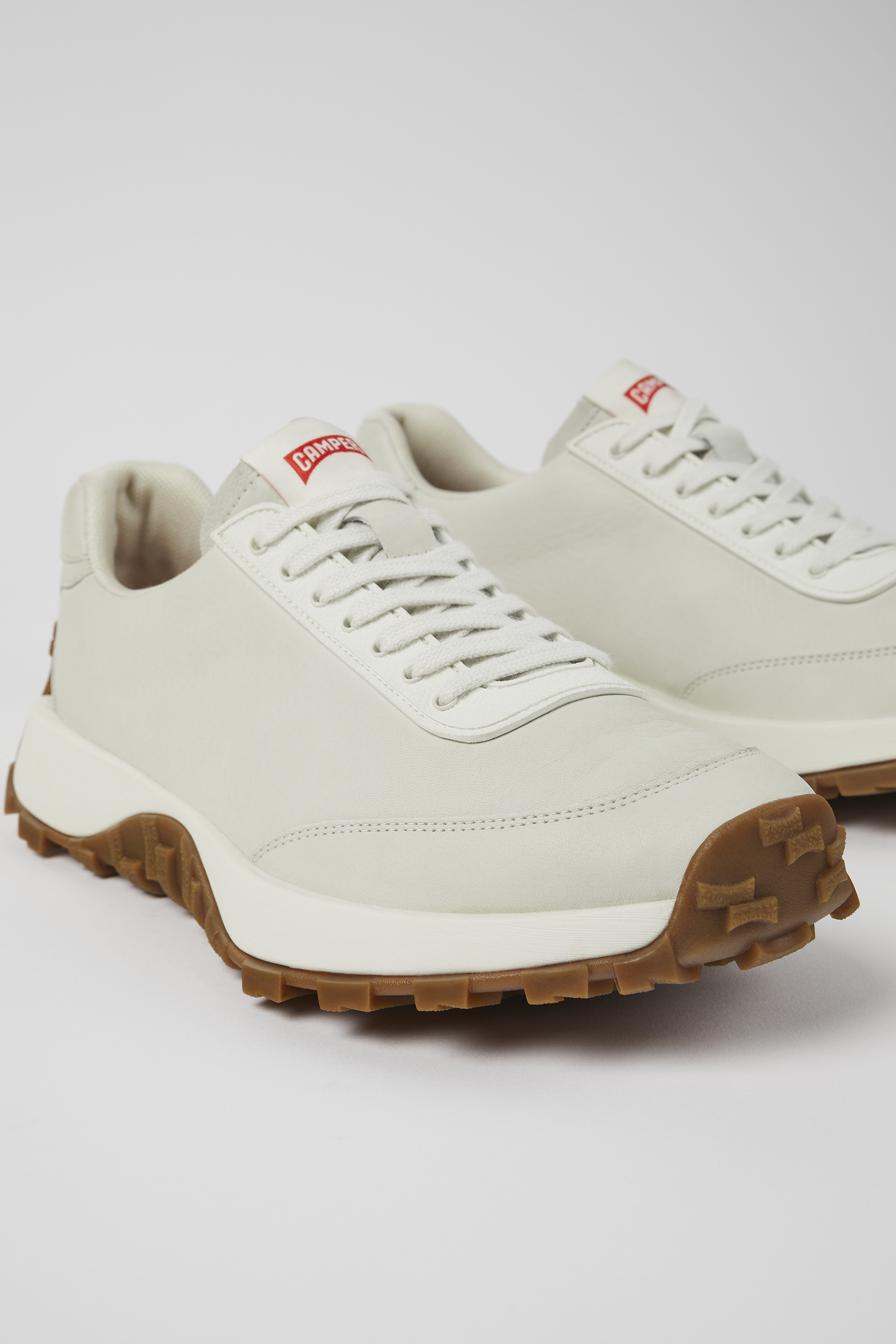 Drift Trail VIBRAM - White non-dyed leather sneakers for men