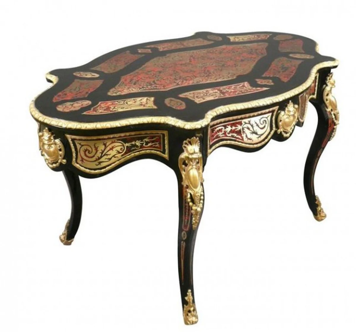 Casa Padrino Baroque Boulle Secretary Oval - Handmade from solid wood - Baroque desk office furniture