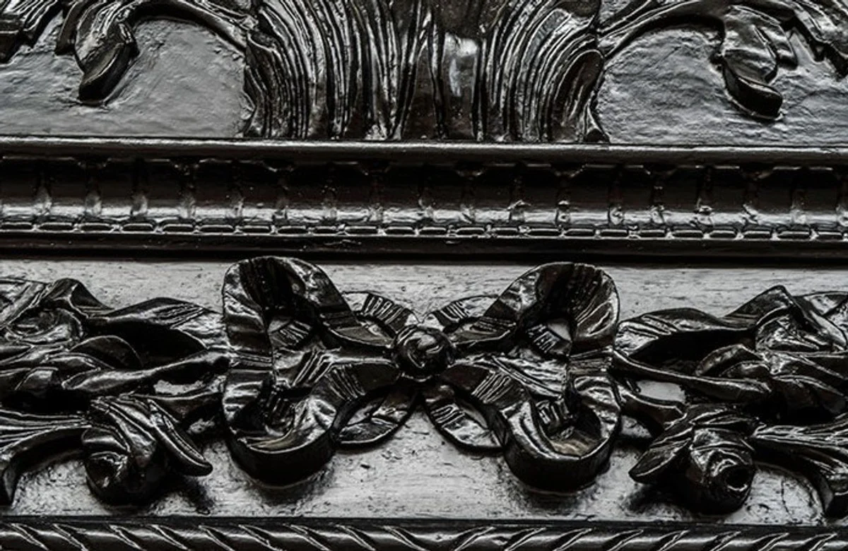 Gigantic Casa Padrino Baroque mirror Lion Black H 270 cm W 165 cm - Noble & Sumptuously