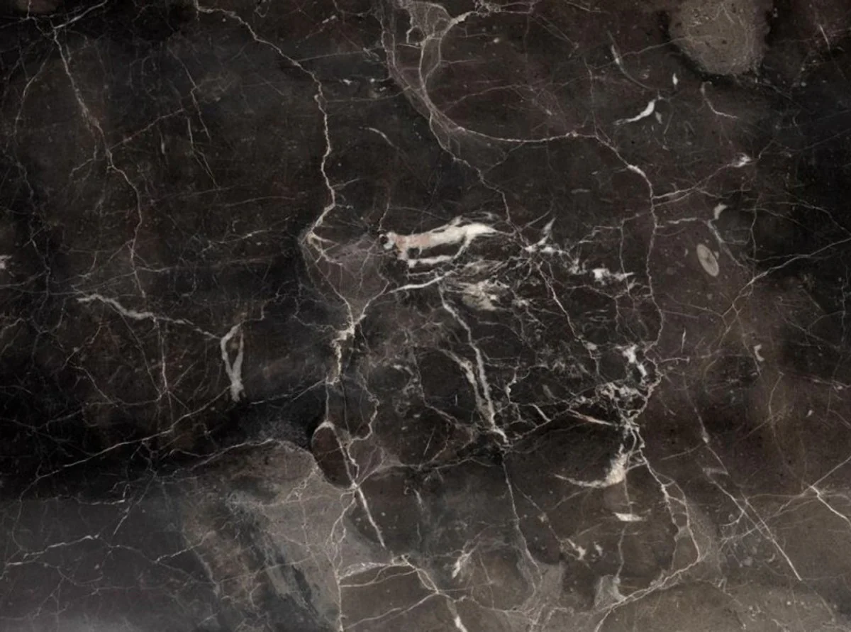 Casa Padrino luxury art deco designer side table nickel with brown marble top - Hotel Table Furniture