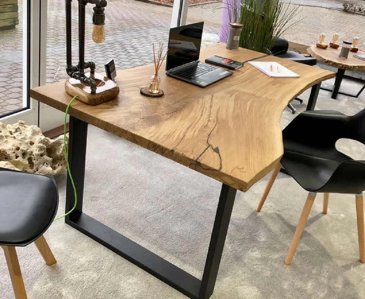 Casa Padrino escritorio de lujo natural / marr¨®n / negro 140 cm