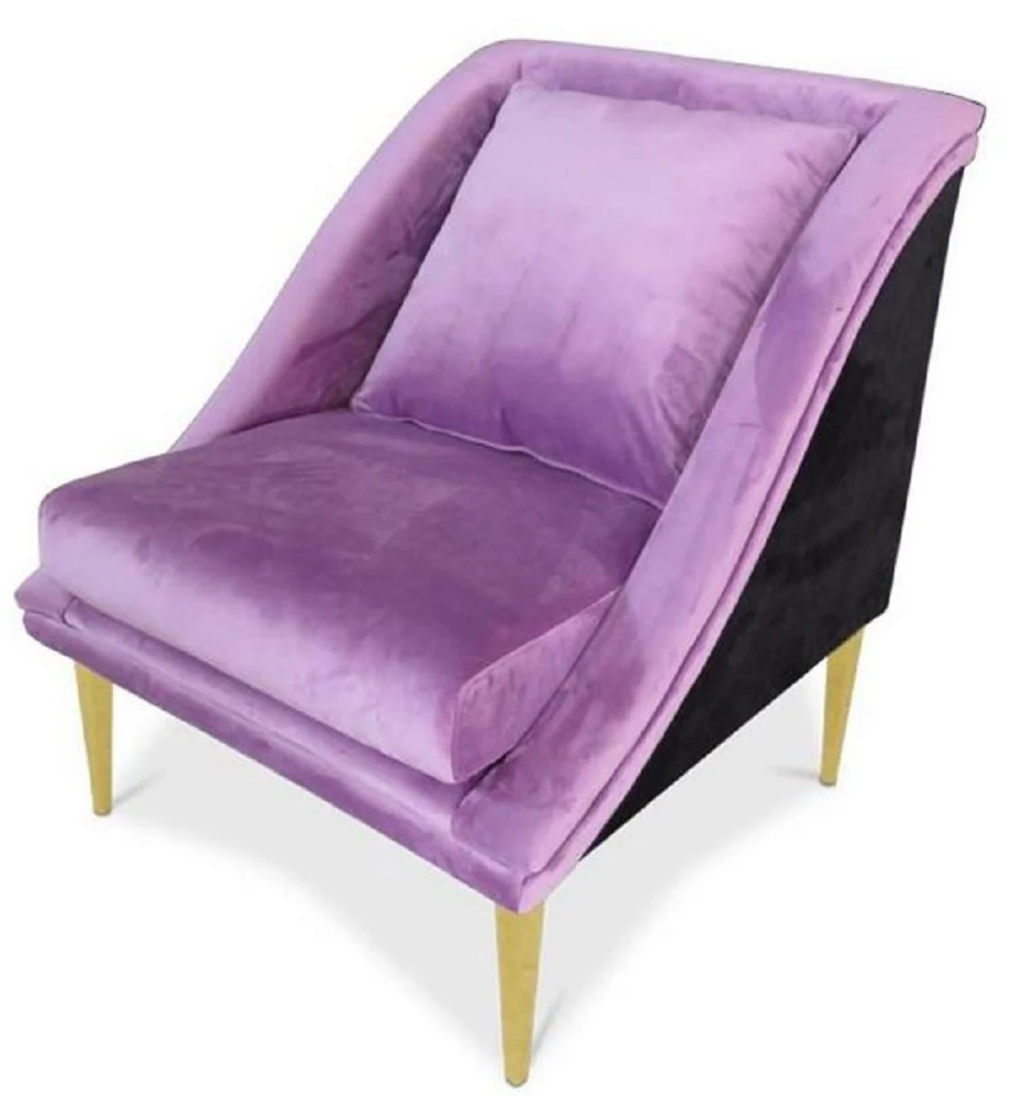 Casa Padrino sill¨®n de sal¨®n de lujo de terciopelo p¨²rpura / negro / oro 61 x 61 x H. 78 cm - Muebles de Lujo