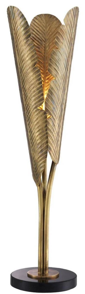 Casa Padrino lámpara de mesa de latón de lujo con base de granito latón vintage / negro Ø 23 x A. 84 cm - Colección de Lujo