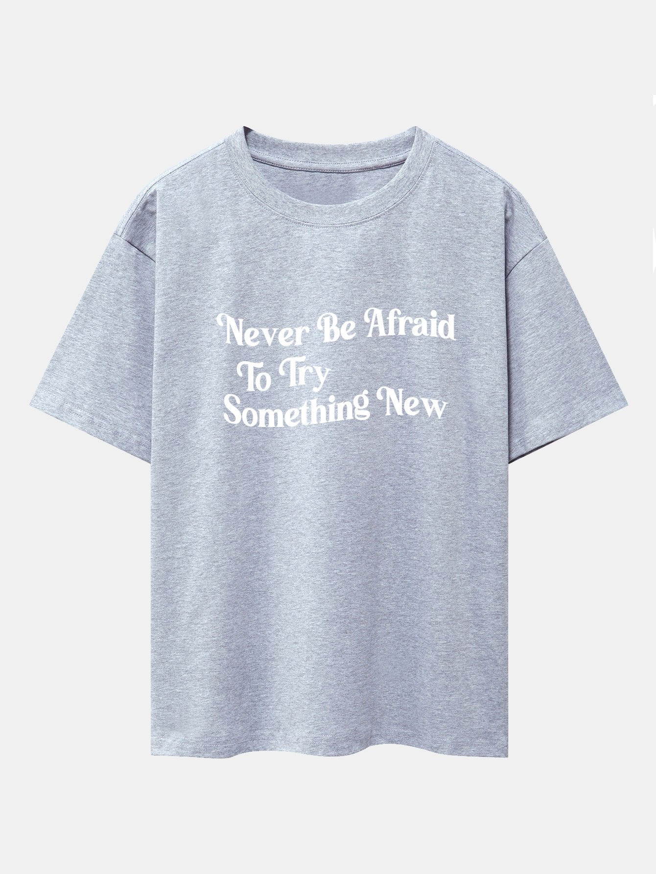 Slogan Print Drop Shoulder Oversize T-Shirt