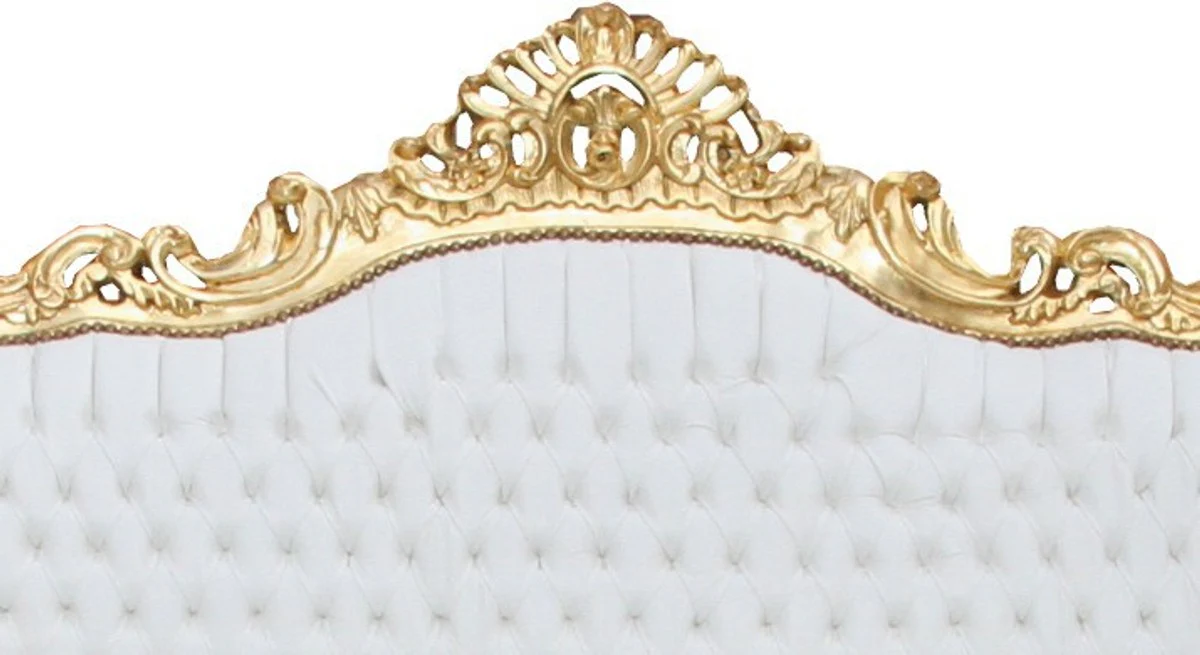 Casa Padrino Baroque 3-seater sofa Master White / Gold - Antique Furniture