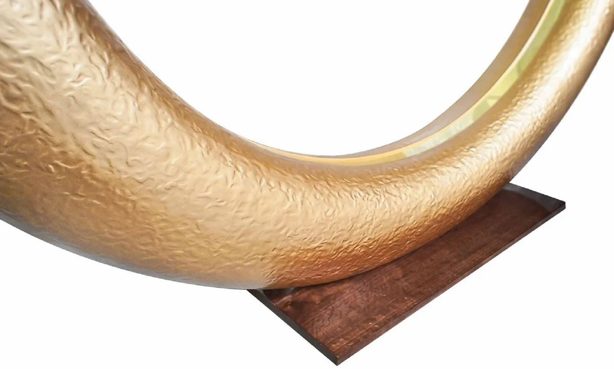 Casa Padrino conjunto de muebles de lujo oro / marr¨®n oscuro - Consola con Espejo de Pared - Muebles de sala de estar - Muebles de hotel - Colecci¨®n de Lujo