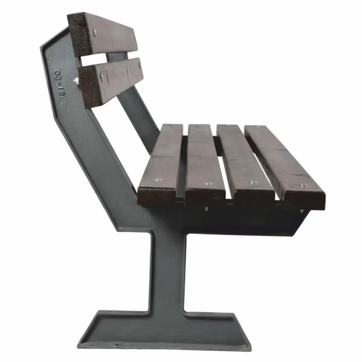 Casa Padrino banco de parque - Banco urbano con respaldo marr¨®n oscuro / gris 180 cm