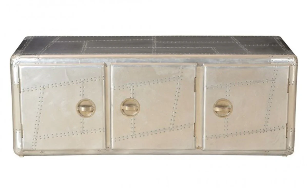 Casa Padrino Art Deco de aluminio flyer aparador con 3 cajones 145 x 60 x 55 cm - mirada de la vendimia