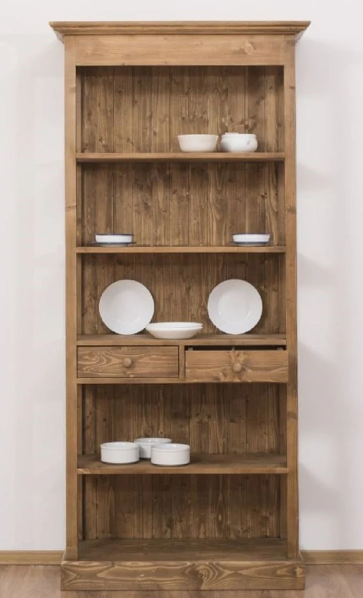 Casa Padrino armario de estilo campestre marr¨®n 91 x 39 x A. 197 cm - Armario de comedor de madera maciza de estilo campestre - Muebles de madera maciza de estilo campestre