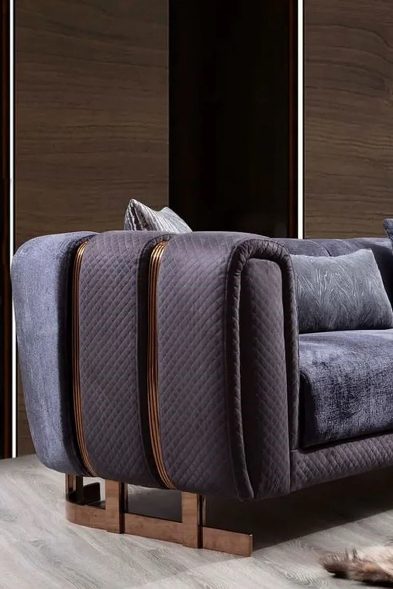 Casa Padrino sof¨¢ de lujo p¨²rpura / cobre 240 x 100 x A. 60 cm - Sof¨¢ de sal¨®n moderno - Muebles de sal¨®n de lujo