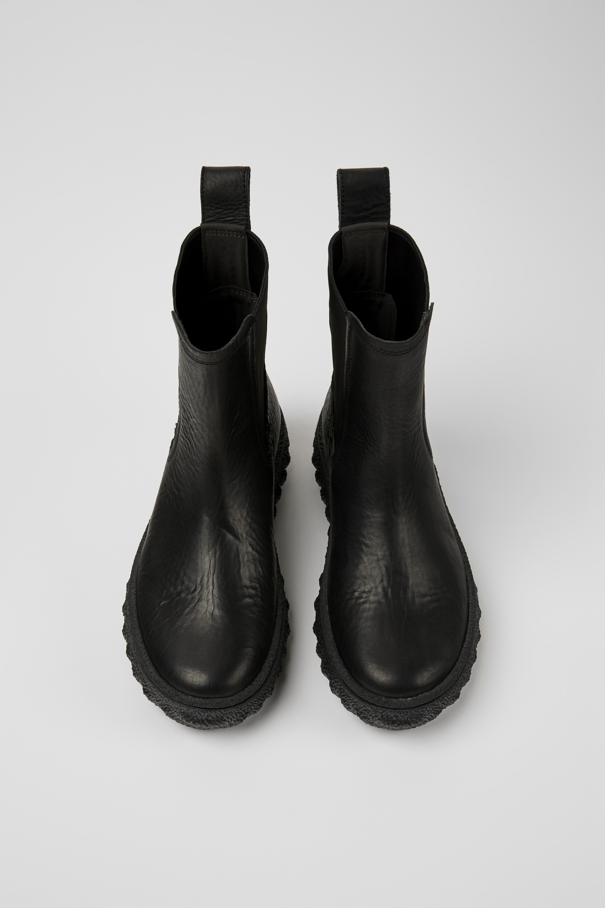 Ground MICHELIN - Black leather ankle boots for women