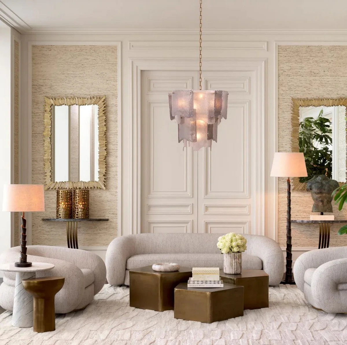 Casa Padrino l¨¢mpara de mesa de lujo bronce / negro / crema A. ??80 cm