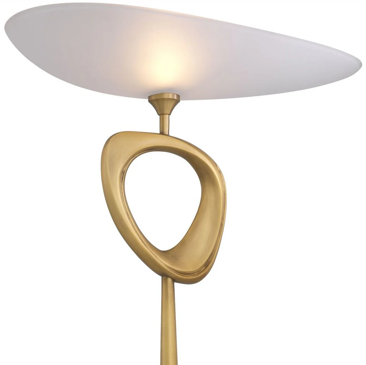 Casa Padrino lámpara de pie de lujo latón antiguo / negro / blanco 61 x 35 x A. 181,5 cm - Lámpara de pie de latón con pantalla de vidrio y base de mármol - Colección de Lujo