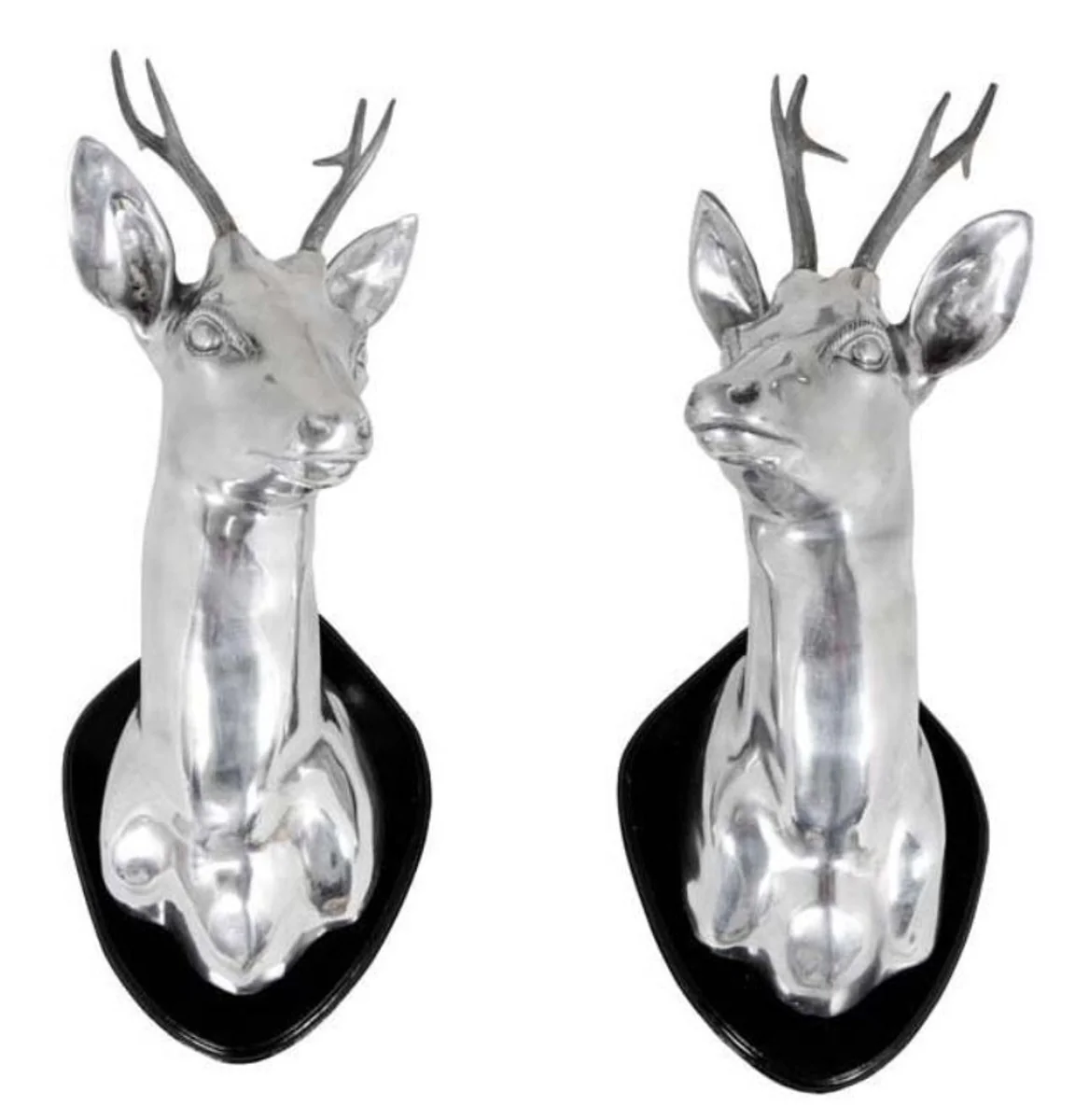 Decoración de la pared Casa Padrino / figuras de pared plata ciervos - astas de pared de lujo