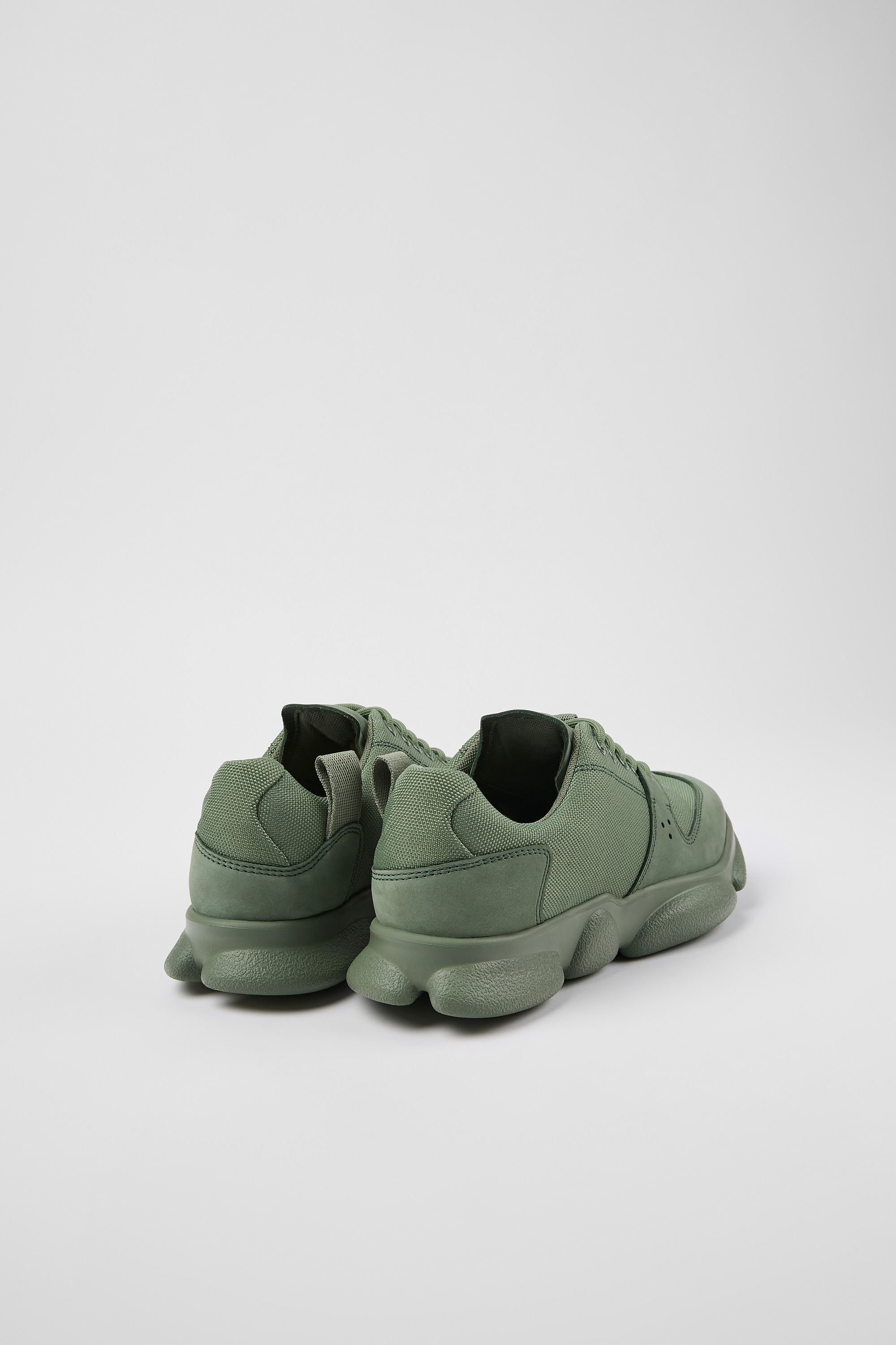 Karst - Green leather and recycled PET sneakers for women