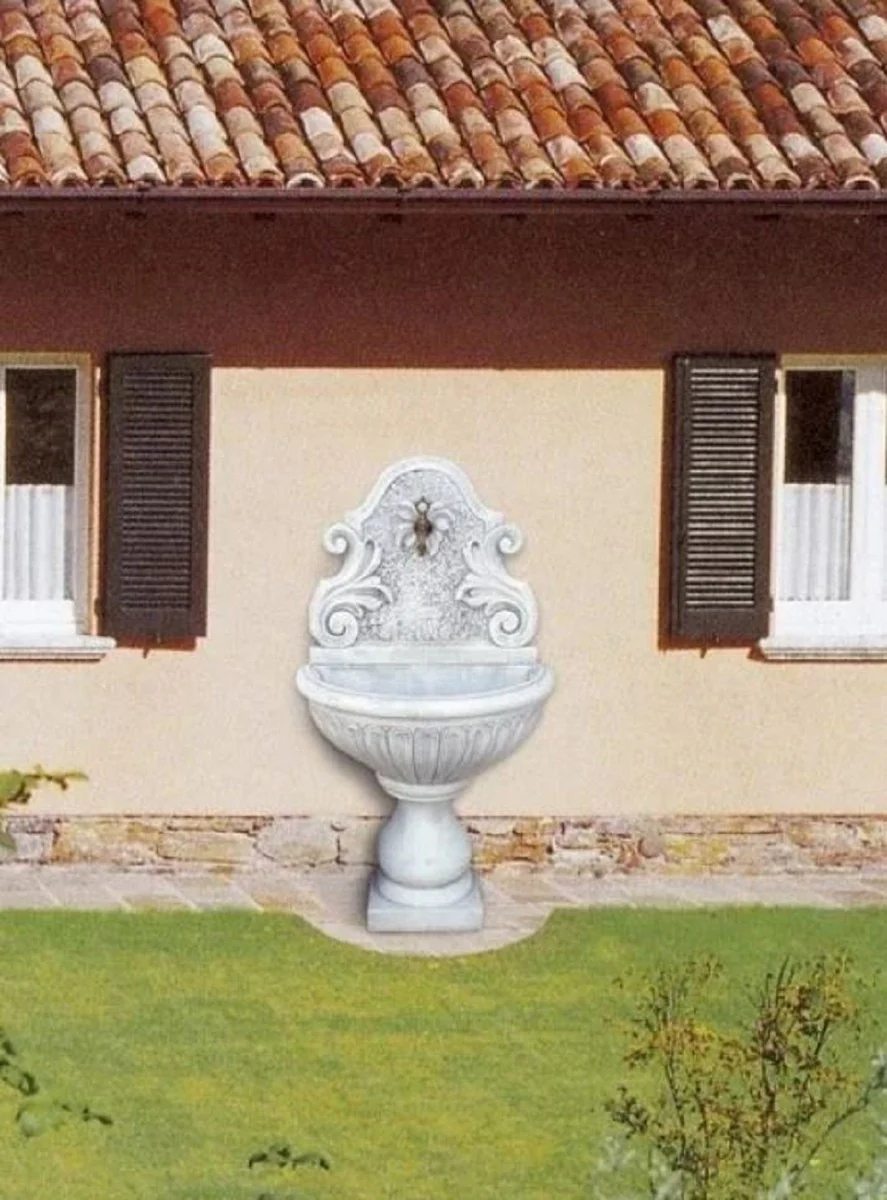 Casa Padrino fuente de pared Art Nouveau gris / lat¨®n antiguo A. 142 cm - Hecho en Italia