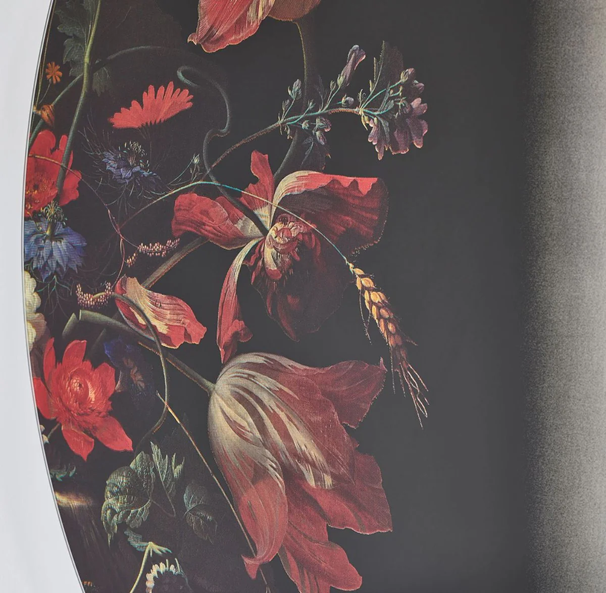 Casa Padrino espejo de pared de lujo multicolor ? 100 cm - Espejo redondo con dise?o de flores - Colecci¨®n de Lujo