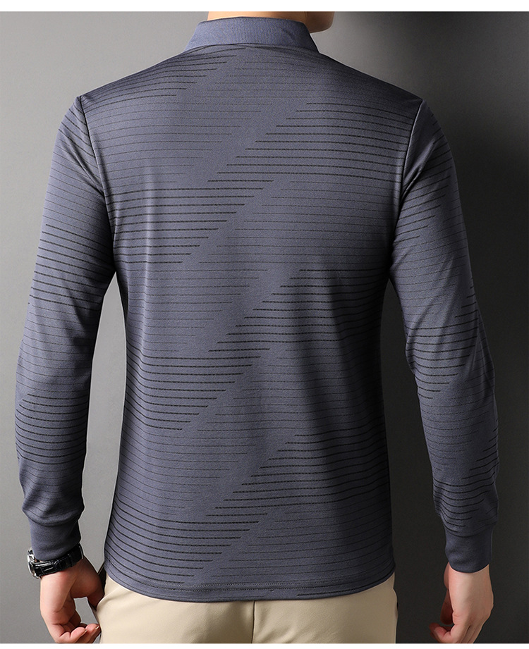 Men's Premium Lapel Long Sleeve POLO Shirt 002