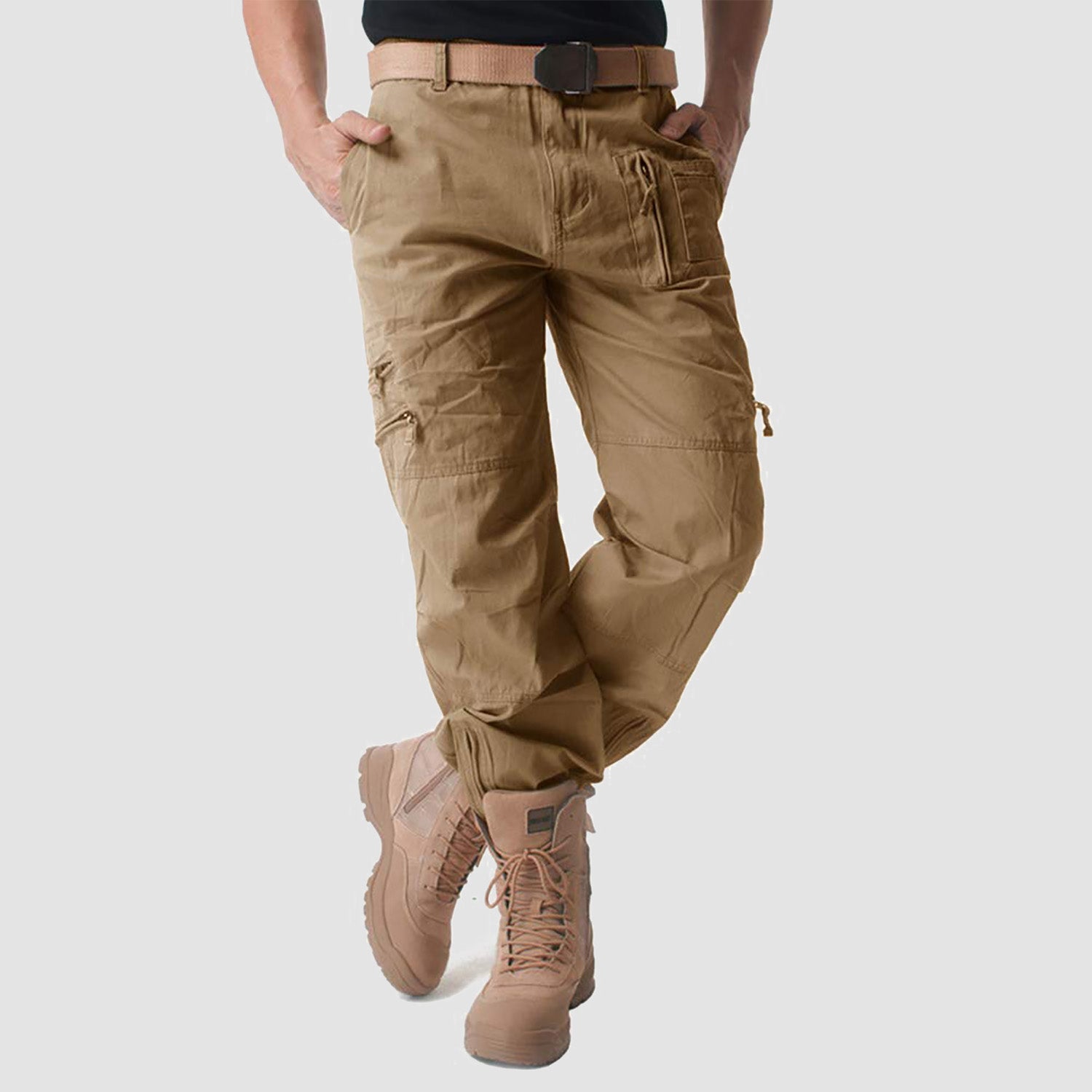 Men's Tactical Pants with 9 Pockets Ripstop Cargo Pants Lightweight Hiking
