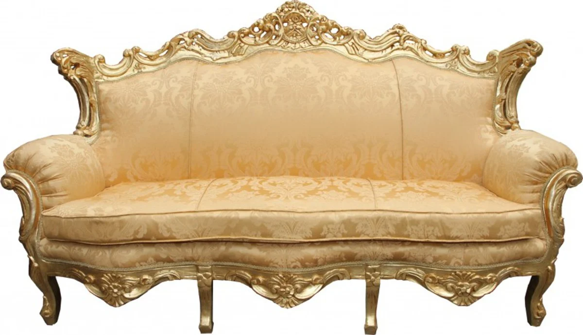 Casa Padrino Baroque sofa Master Gold Flowers Pattern / Gold - living room couch furniture Lounge