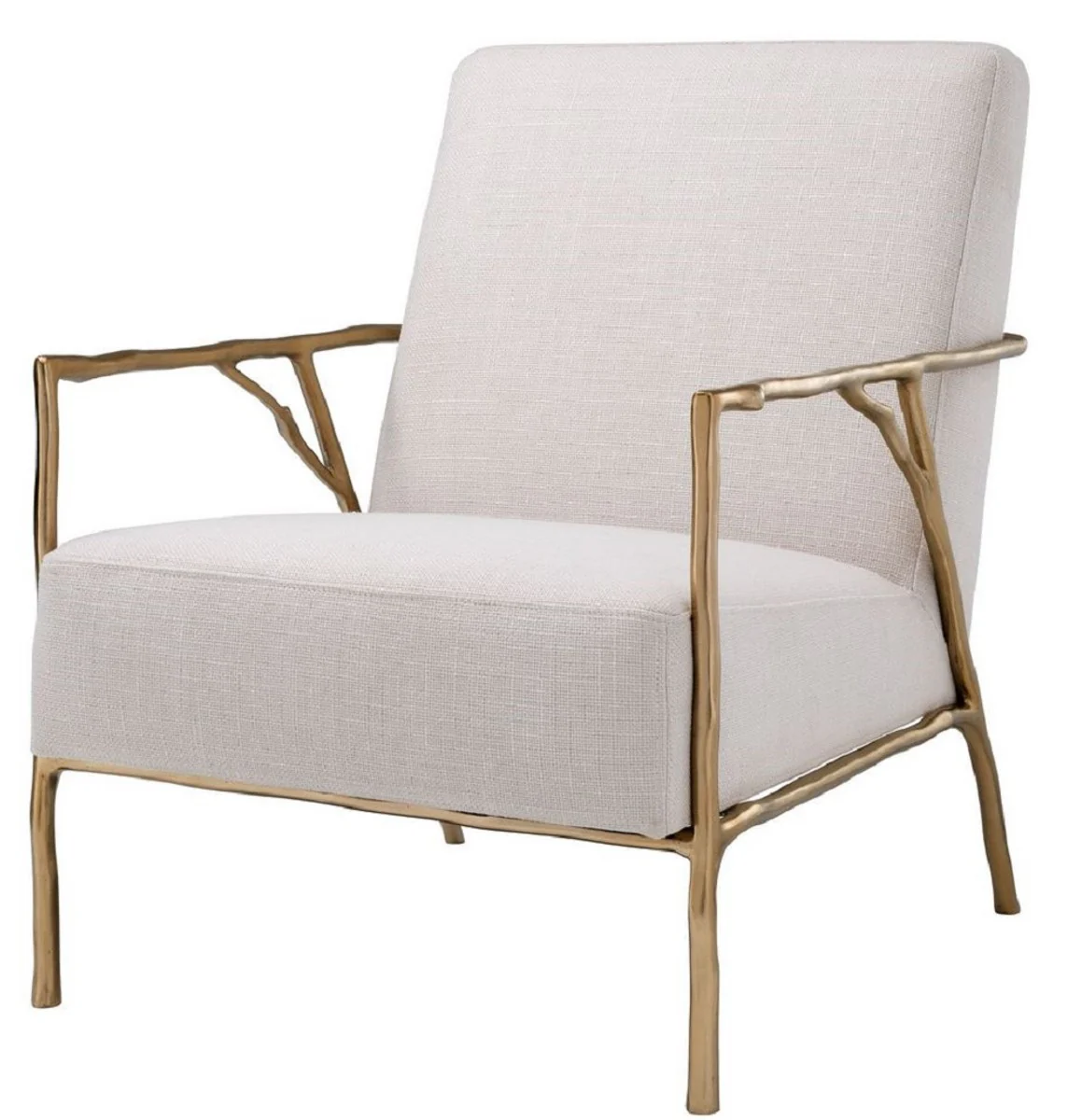 Casa Padrino sill¨®n de lujo natural / oro 63 x 81 x H. 82 cm - Sill¨®n de Sal¨®n - Muebles de Lujo