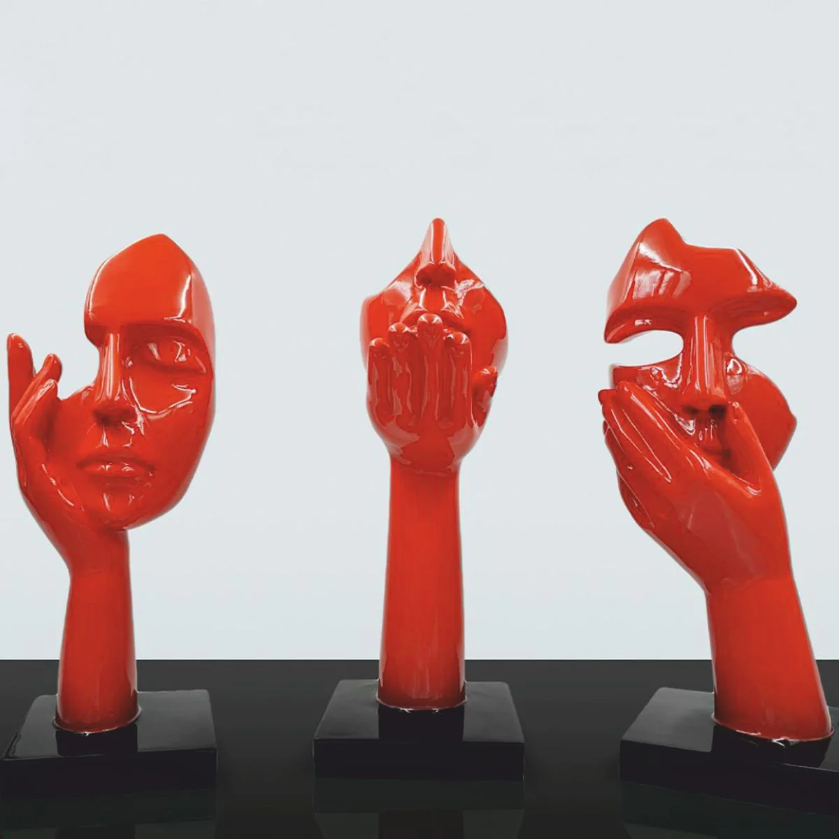 Casa Padrino escultura decorativa rojo / negro A. 50 cm - Decoraci¨®n de oficina