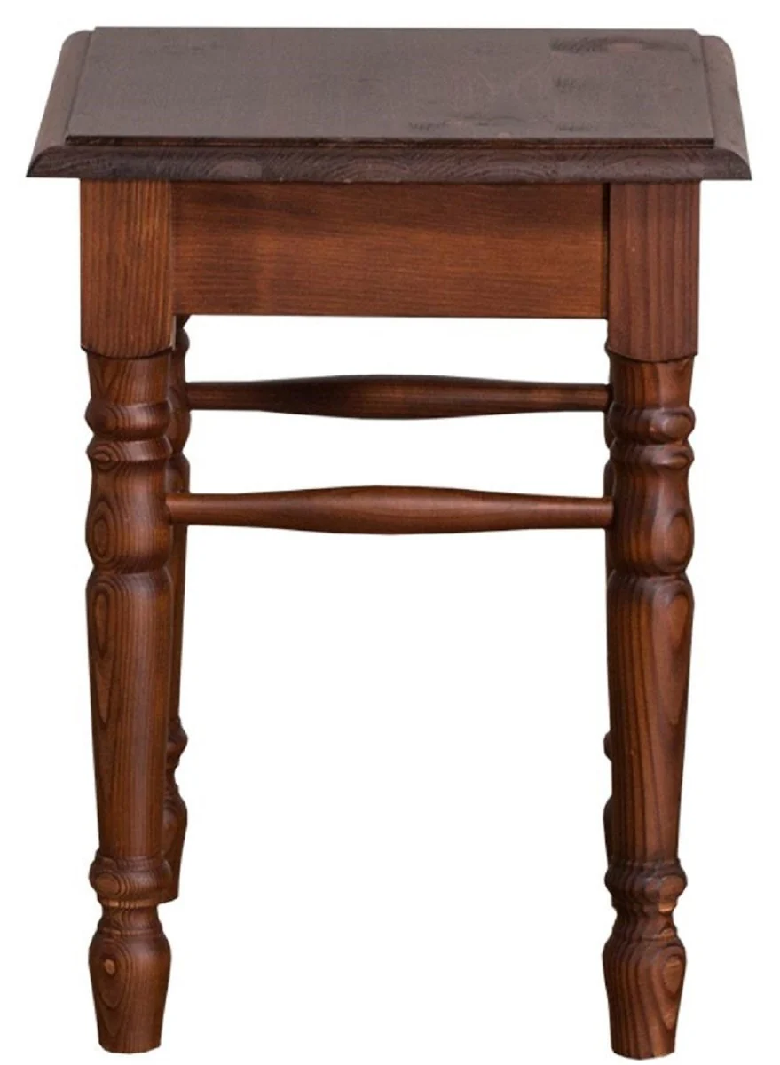 Casa Padrino taburete de estilo campestre marrón 35 x 35 x H. 45 cm - Muebles de Estilo Campestre