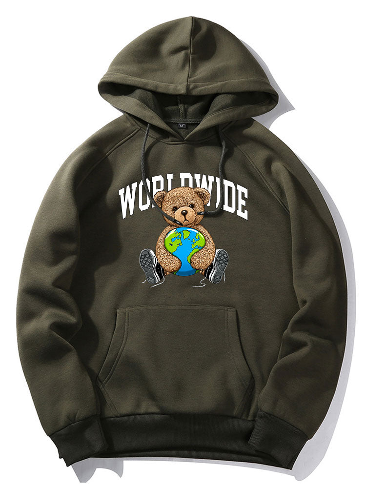 Worldwide Bear Print Hoodie