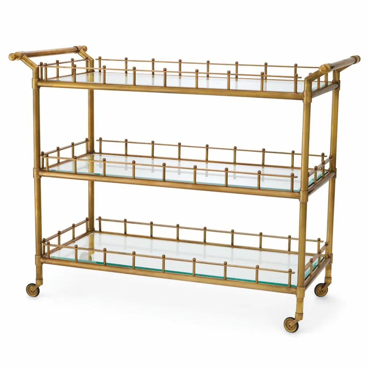 Casa Padrino carrito de servicio de lujo lat¨®n vintage 122,5 cm - Accesorios de gastronom¨ªa