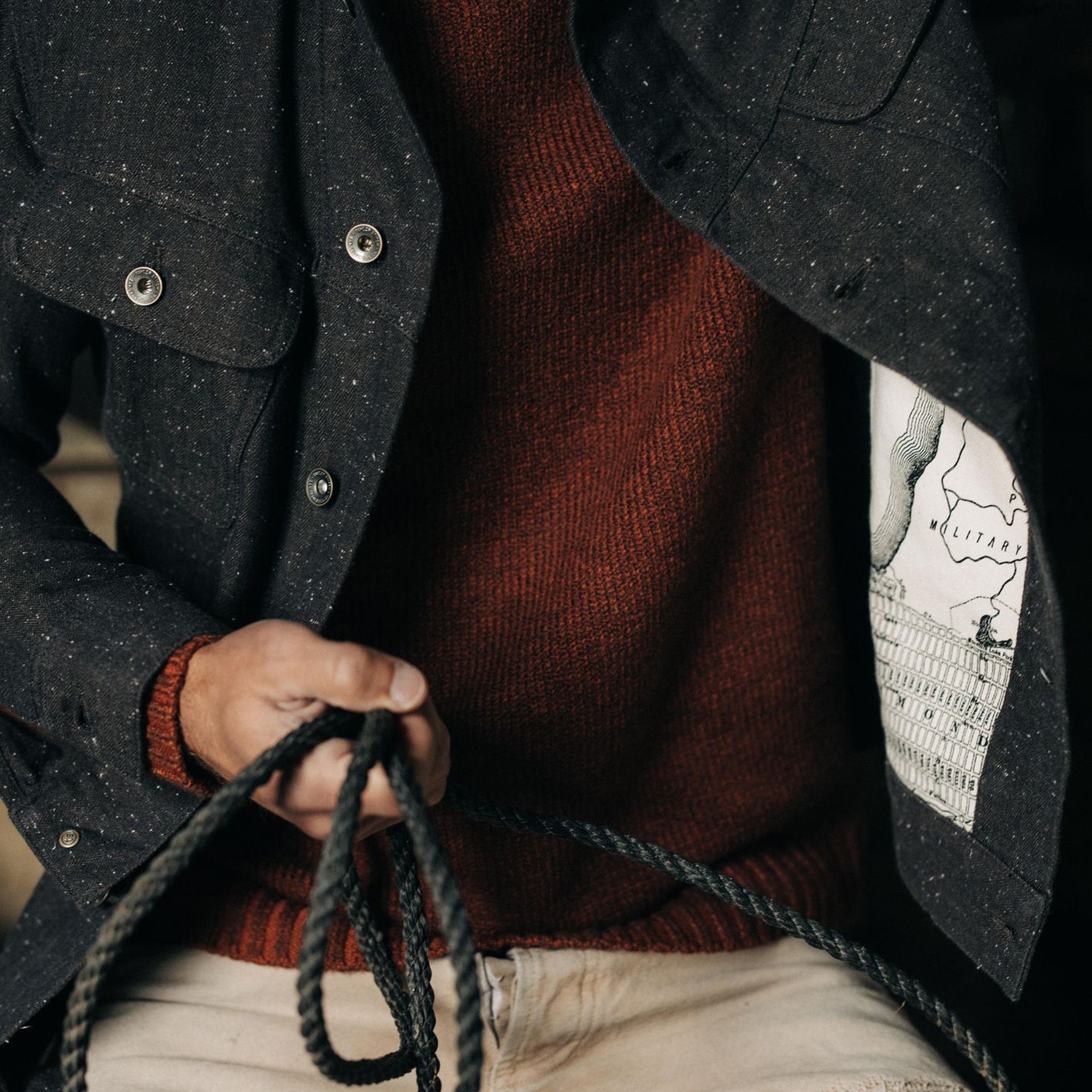 The Long Haul Jacket in Peat Nep Herringbone