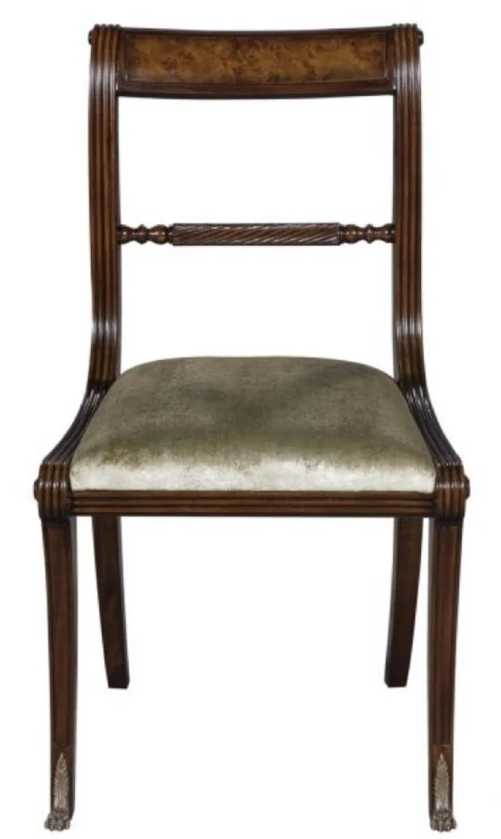 Casa Padrino silla de comedor barroco de lujo marrón / oro 50 x 51 x H. 86 cm - Calidad de Lujo