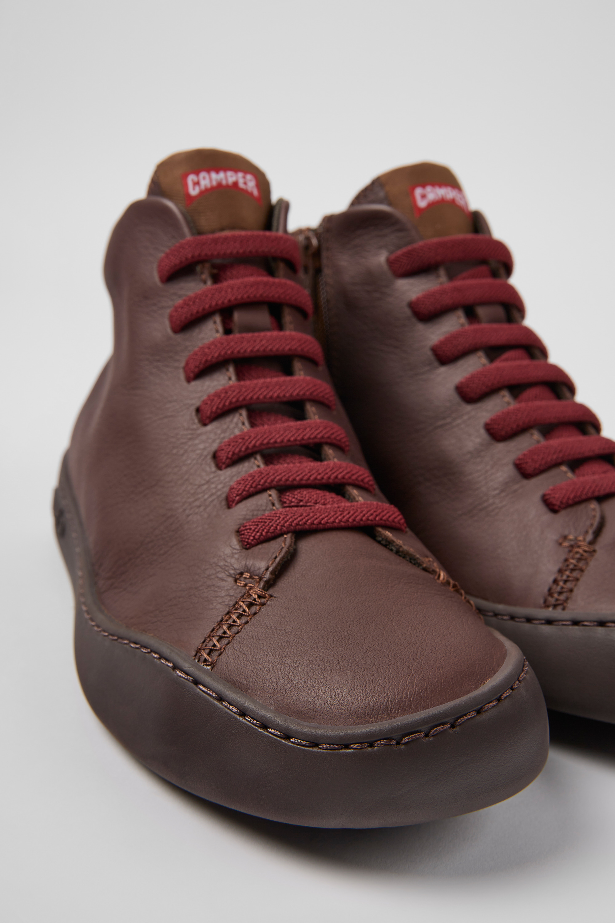 Peu Touring - Brown leather sneakers for women