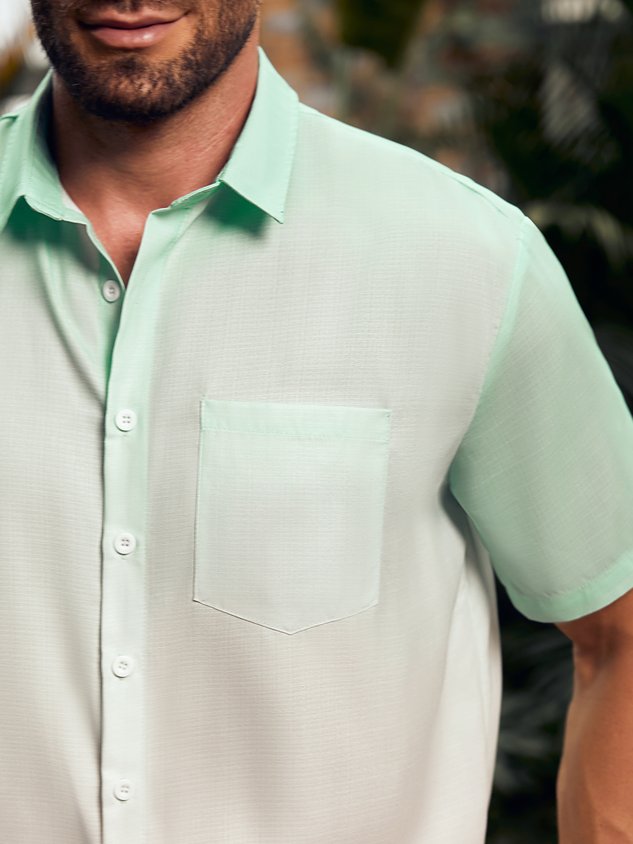 Gradient Color Short Sleeve Resort Shirt