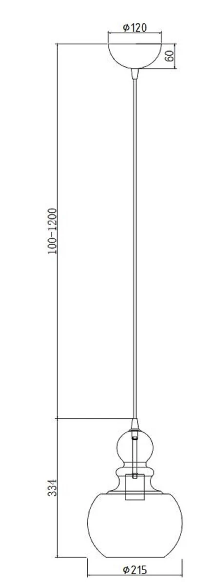 Casa Padrino lámpara colgante bronce / ámbar Ø 21,5 x H. 33,4 cm - Lámpara Colgante Ajustable en Altura