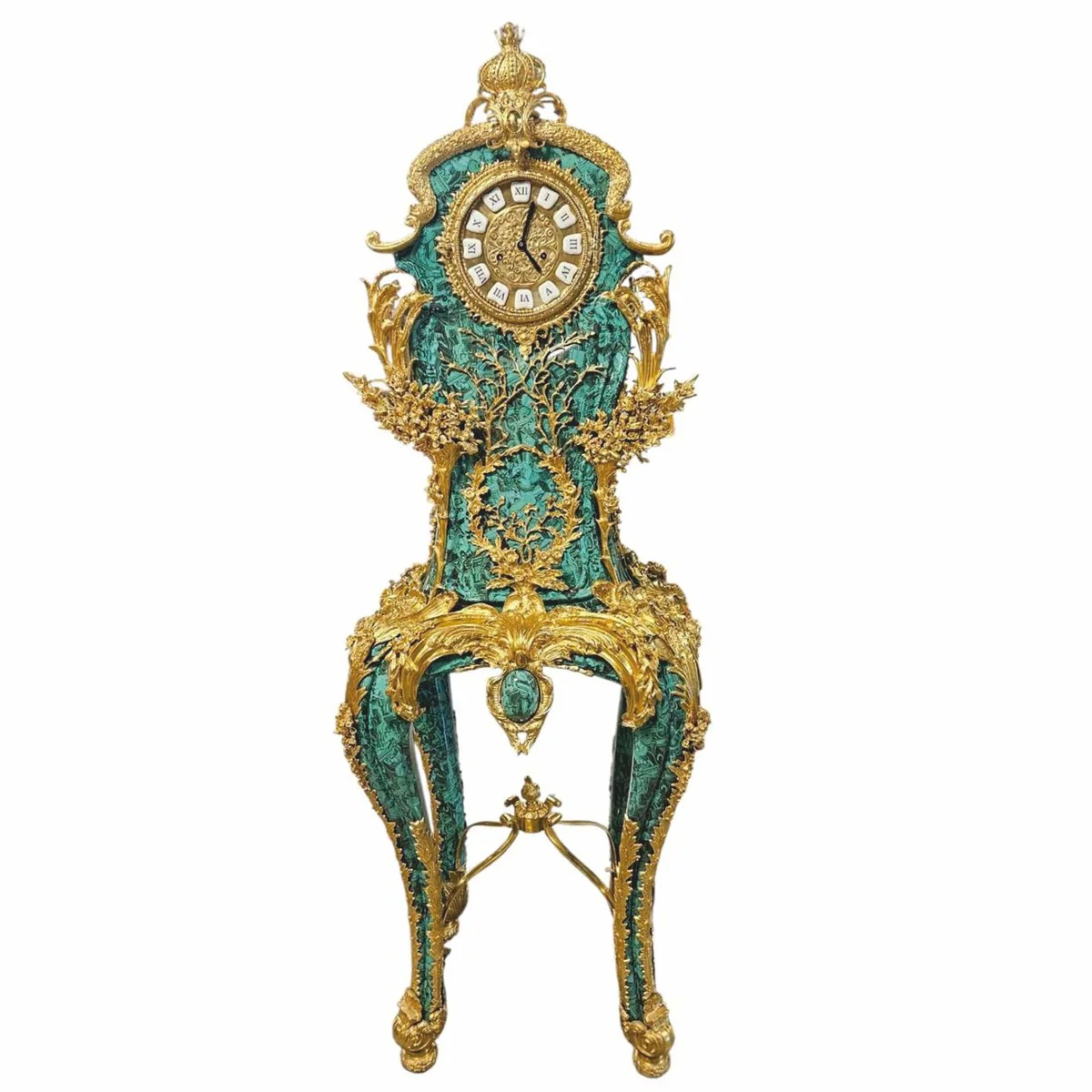 Casa Padrino reloj de pie barroco verde malaquita / oro Al. 185 cm - Muebles barrocos